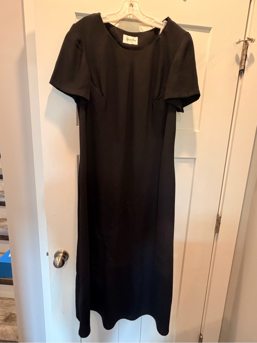 Jeffrey & Dara XL Black Sheath Dress Short Sleeve Career Office Midi Dress